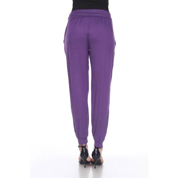 NEW WHITE MARK women's harem pants in purple - Picture 3 of 3